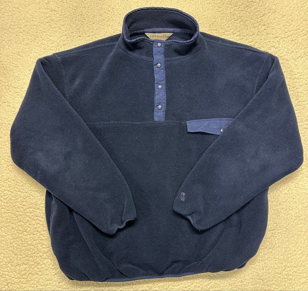 Vintage EMS Eastern Mountain Sports Mens Snap Fleece Pullover Size XL